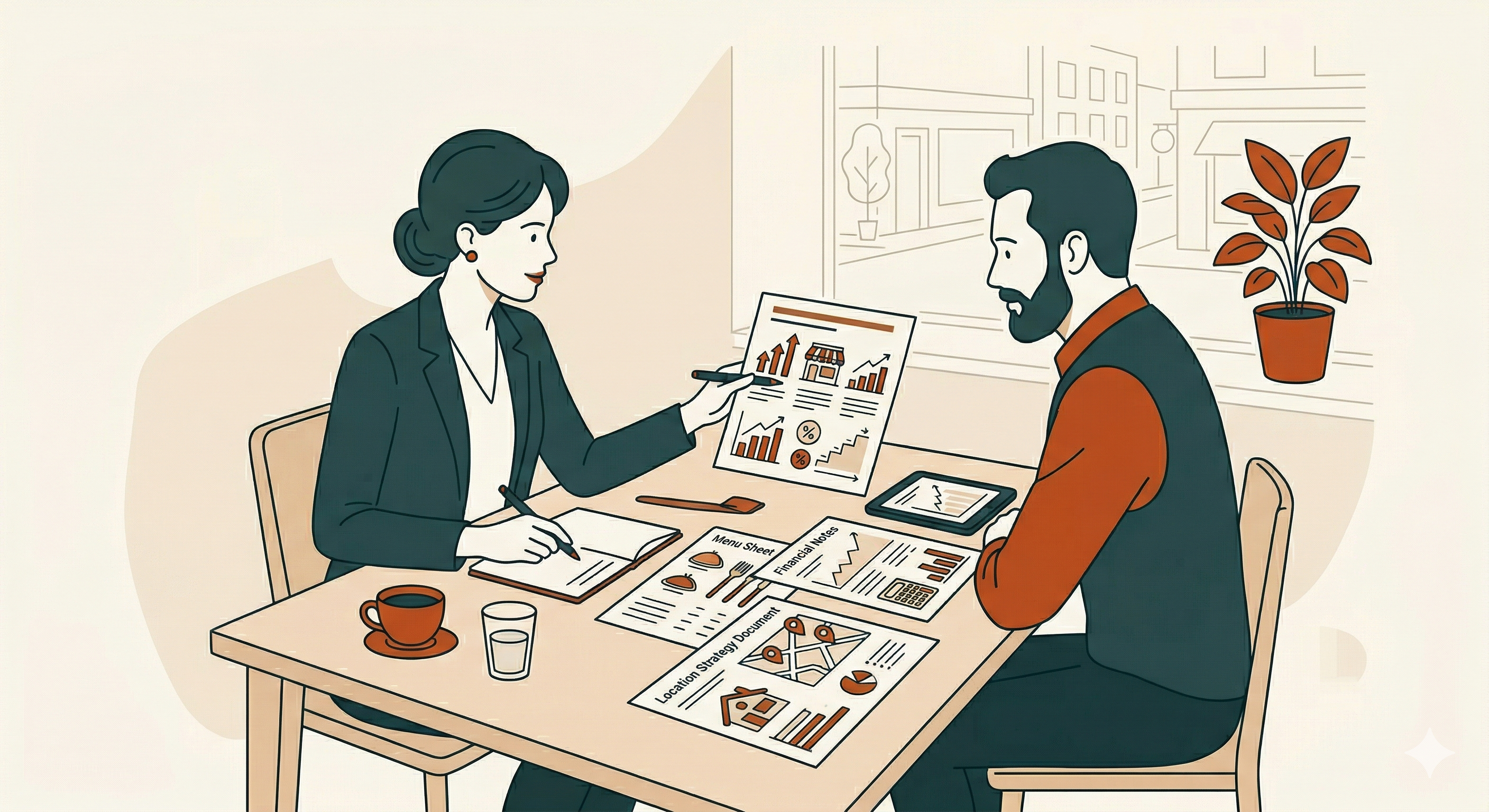 DK Agency HoReCa idarəetmə illüstrasiyası