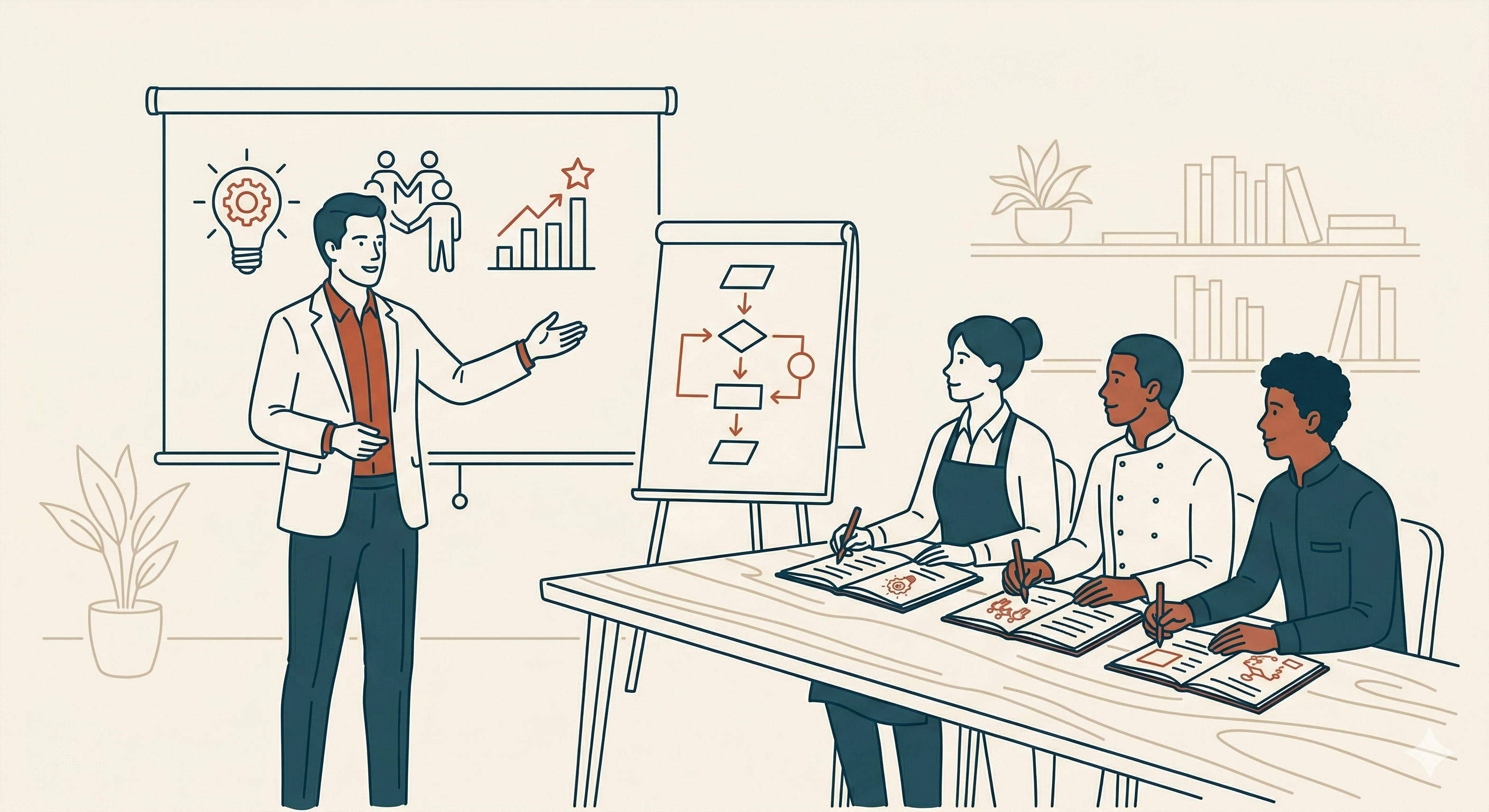 HoReCa təlim və seminar illüstrasiyası